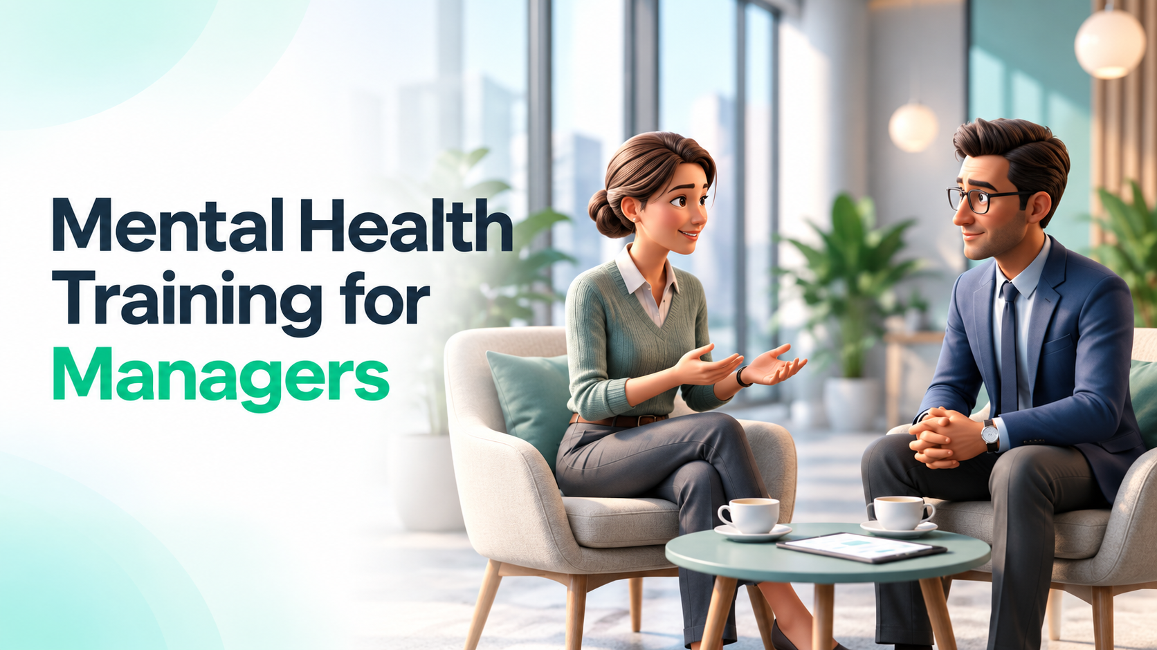 Mental Health Training for Managers course thumbnail showing a manager supporting employee well-being